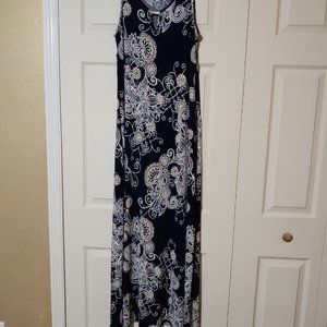 Espresso Navy Sleeveless Maxi Dress SZ SM